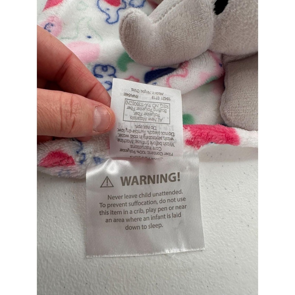 Le Bébé Favorite Elephant Baby Security Blanket Lovey Plush 11" Fleece Nursery - Picture 4 of 8